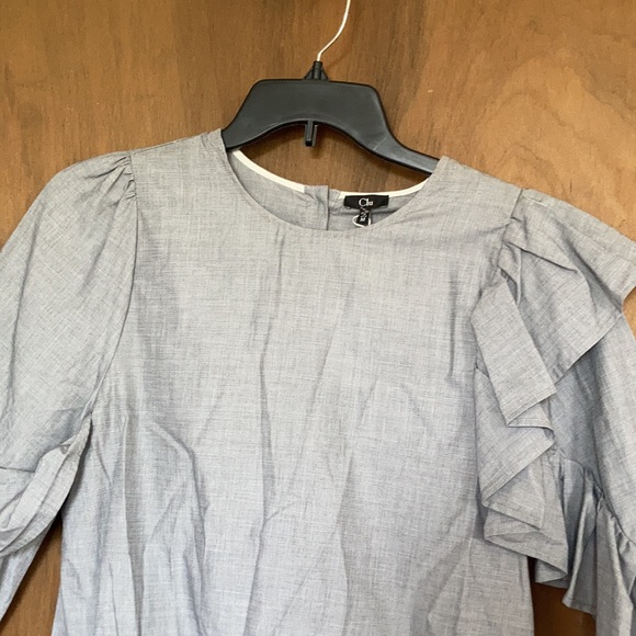 Clu blouse with ruffle sleeves 100% cotton top size M - Picture 11 of 16